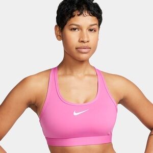 Nike Swoosh Pink Padded Racerback Sports Bra
